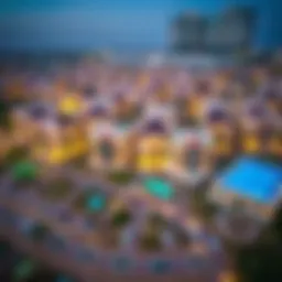 Aerial view of Lulu Village showcasing its vibrant community