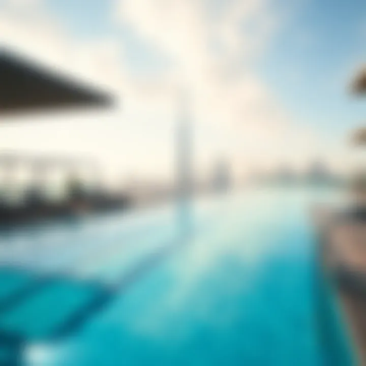 Stunning Infinity Pool with a View Infinity pool overlooking the Dubai skyline