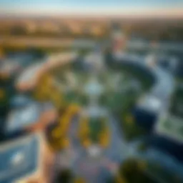 Stunning aerial view of Meraas Central Park showcasing lush greenery and modern architecture