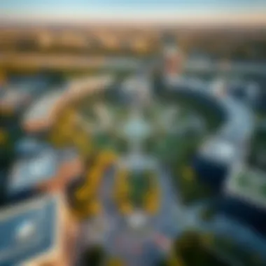 Aerial Perspective of Meraas Central Park Stunning aerial view of Meraas Central Park showcasing lush greenery and modern architecture