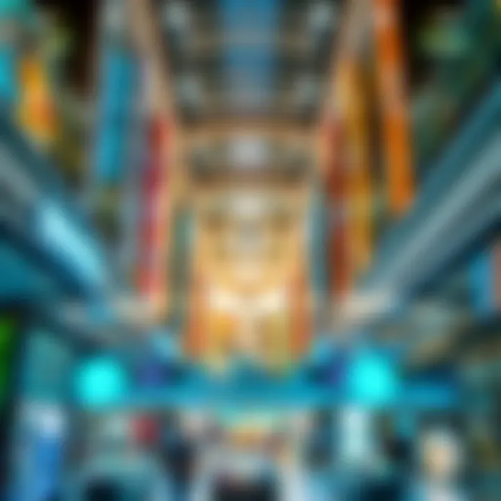 Interior of a bustling shopping mall with diverse retail options