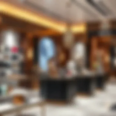 Luxurious lifestyle products on display in a high-end boutique