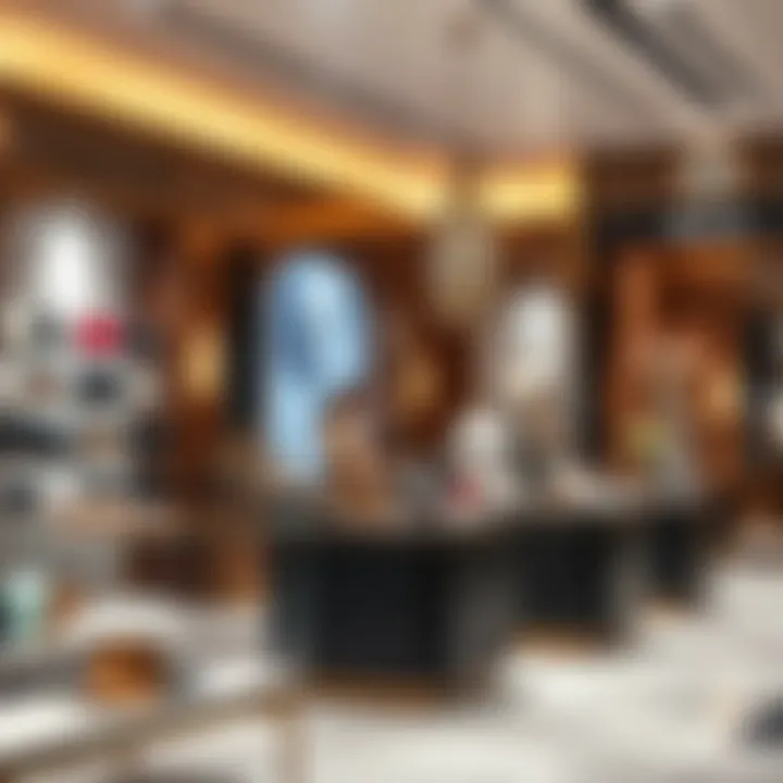 Luxurious lifestyle products on display in a high-end boutique