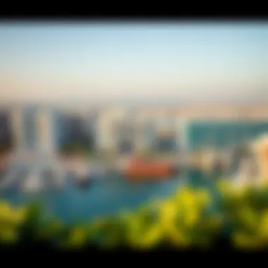 A picturesque view of luxury real estate developments lining the coastline of Palm Jumeirah.