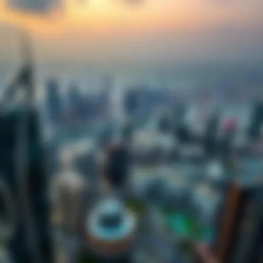 Aerial view of Dubai skyline showcasing modern architecture