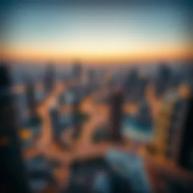 Dubai Cityscape Featuring Service Apartments Panoramic view of Dubai city showcasing service apartment locations