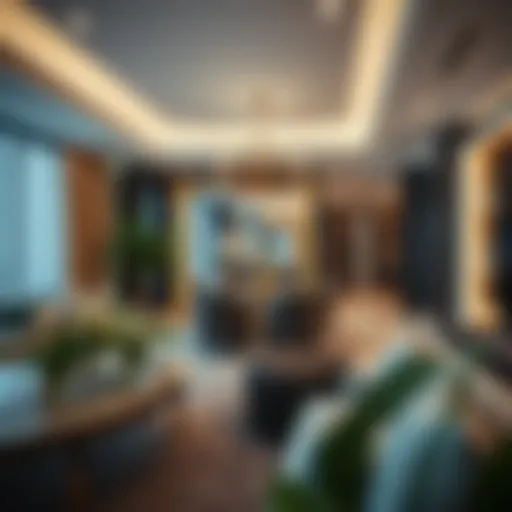 Stylish interior design of a luxury service apartment in Dubai