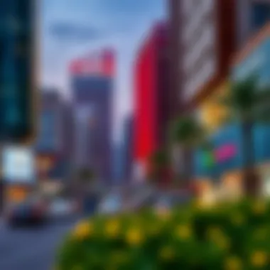 Vibrant Commercial District on Sheikh Mohammed Bin Zayed Road A vibrant commercial district along Sheikh Mohammed Bin Zayed Road highlighting business opportunities