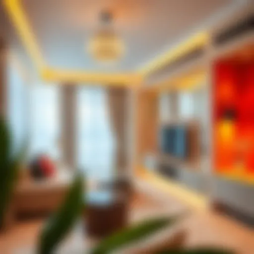 Modern studio apartment showcasing vibrant interiors in Al Nahda