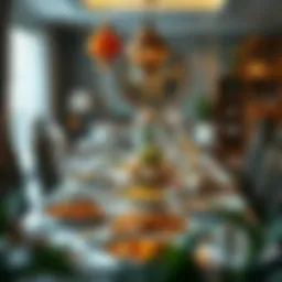 A beautifully arranged table for suhoor showcasing traditional dishes