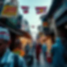 Vibrant market scene in Suk Dubai showcasing local culture