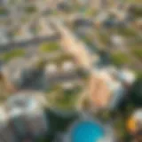 Aerial view of Al Twar 3 showcasing its modern architecture and green spaces