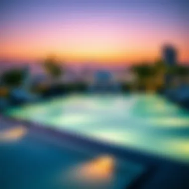 Evening ambiance around the Aura Sky Pool