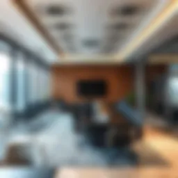 Modern office interior showcasing collaborative workspace in Dubai