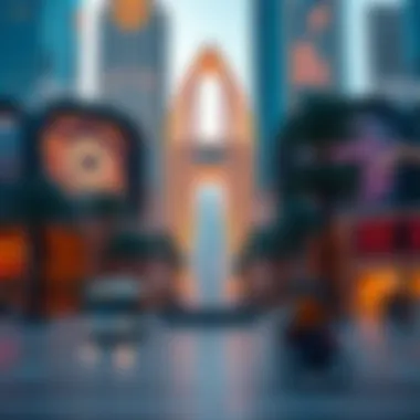 Architectural Marvels of Dubai's Boulevards A stunning view of Dubai's boulevard plaza showcasing its architectural beauty and vibrant atmosphere