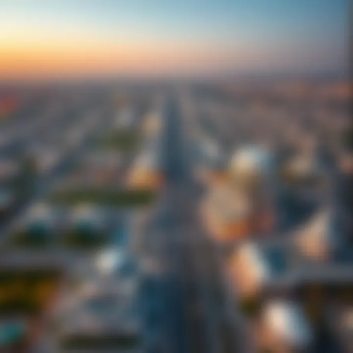 Aerial View of Urban Development An aerial view of Nad Al Sheba illustrating urban development