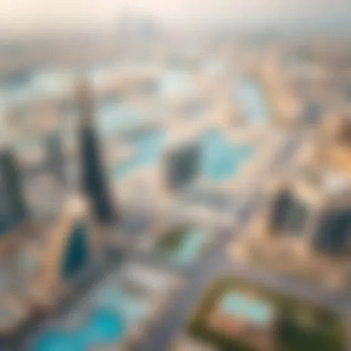 Stunning aerial view of Dubai's International City showcasing its unique architecture