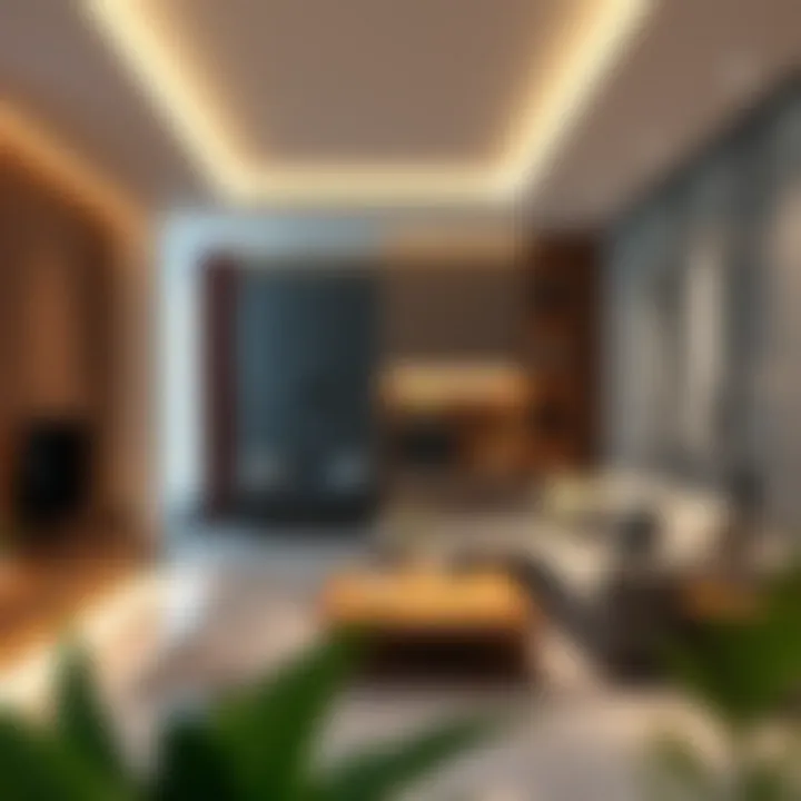 Tech-Integrated Home Design A tech-integrated home design featuring smart appliances and automation