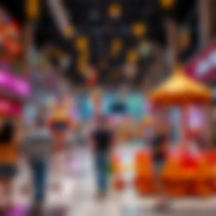 Family-friendly entertainment area within a mall, showcasing recreational activities and attractions