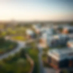 Aerial view of the Layan Community showcasing its lush green spaces and modern architecture