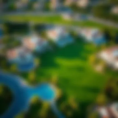 Aerial View of Emirates Hills Aerial view of Emirates Hills showcasing the lush greenery and luxury villas