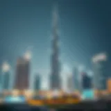The iconic Burj Khalifa towering over the Dubai skyline