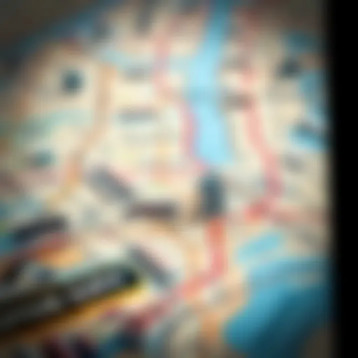 A map highlighting key districts and amenities in Motor City