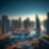 Panoramic view of Dubai Marina showcasing luxury yachts and modern skyscrapers