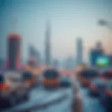 Stunning skyline of Dubai during winter