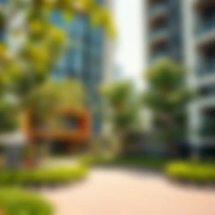 Lifestyle Offerings Near Zee Tower Lifestyle amenities and greenery surrounding Zee Tower