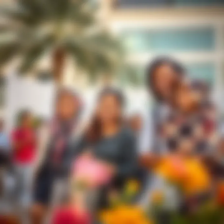 Expatriate Integration in Dubai Expat families participating in a community event, showcasing integration.