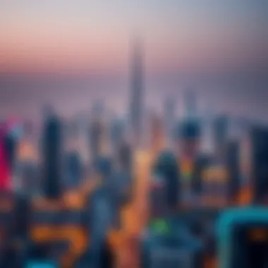 Dubai Business Skyline A skyline view of Dubai with emphasis on business districts