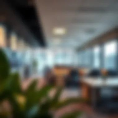Contemporary Co-Working Space in Dubai A modern co-working space in Dubai showcasing virtual office setups