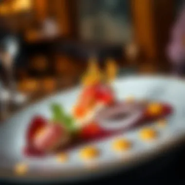 Culinary Masterpiece on a Plate Gourmet dish artfully plated with vibrant colors