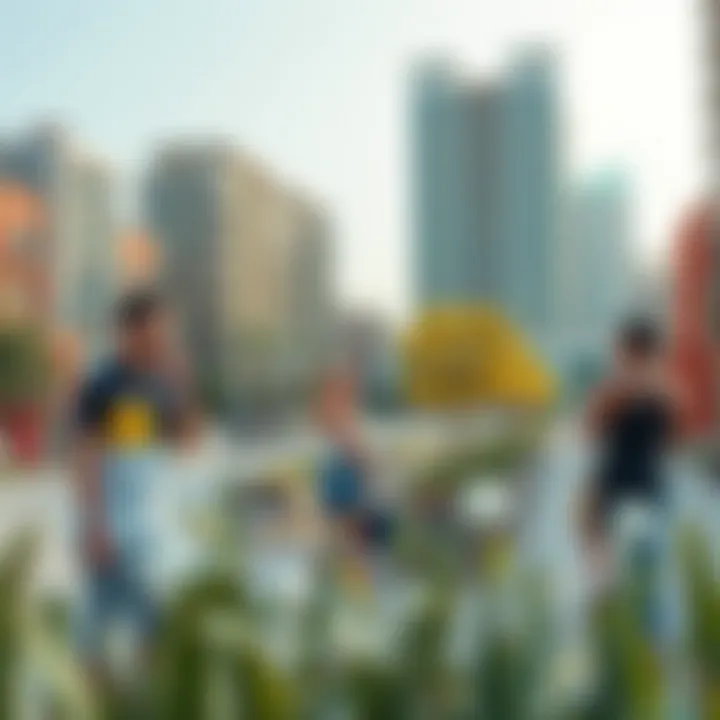 Vibrant community spaces surrounding Fortune Executive Tower