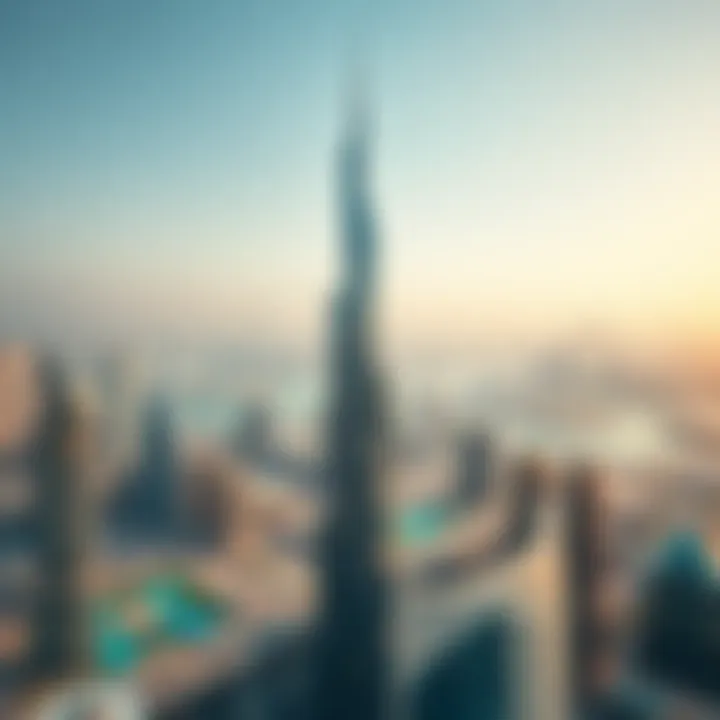 HHHR Tower Aerial Skyline View Aerial perspective of HHHR Tower within Dubai's evolving skyline