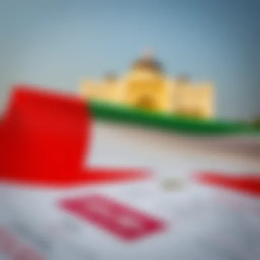 Visual representation of the UAE flag and housemaid visa documents