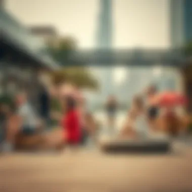 Vibrant lifestyle scene in Dubai with leisure activities