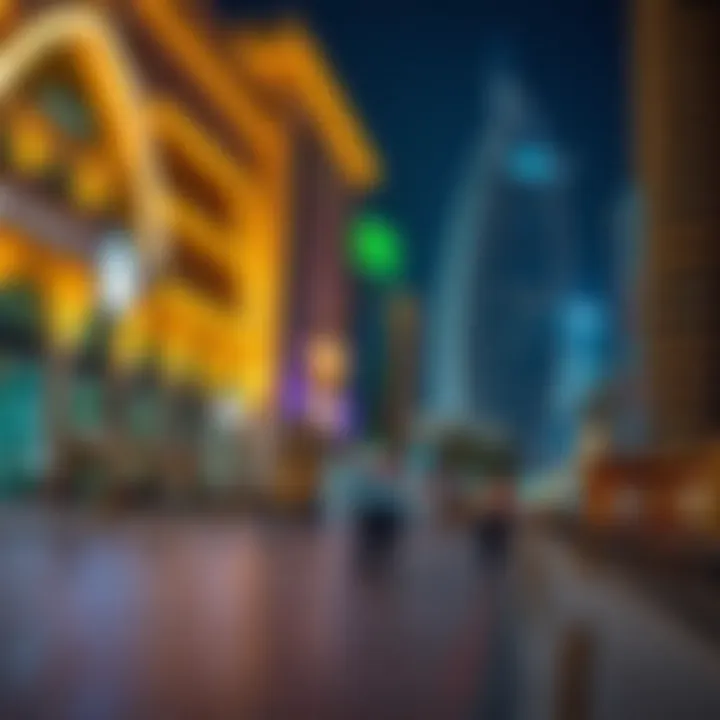 Nighttime Architectural Wonders of JBR Walk Architectural highlights of JBR Walk by night