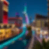 Stunning view of JBR Walk illuminated at night