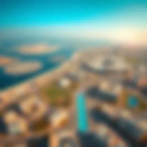 Aerial view of Jubail Island showcasing the integration of nature and urban development