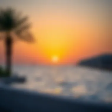 Tranquil Sunset at La Mer Dubai Beach Sunset view over the tranquil waters of La Mer