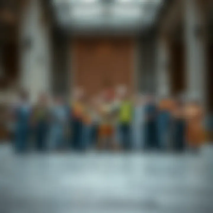 A diverse group of workers symbolizing unity and contributions
