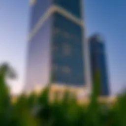 Exterior view showcasing the modern design of the Light Commercial Tower in Arjan