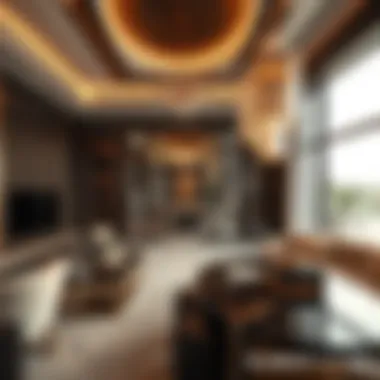 Opulent interior design showcasing contemporary elegance and sophistication