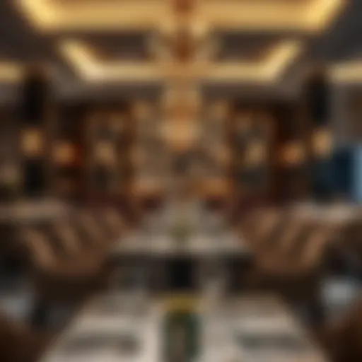 Elegant dining setting at Mall of Emirates