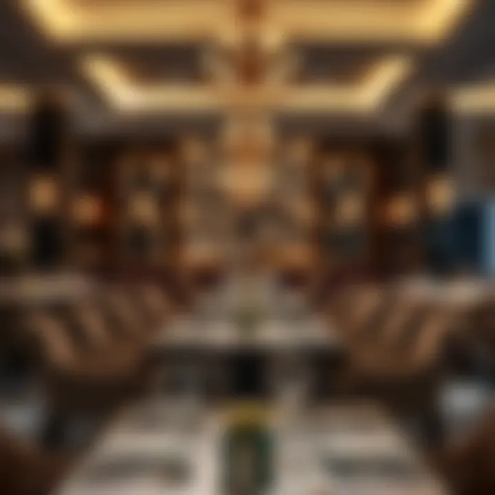 Elegant dining setting at Mall of Emirates