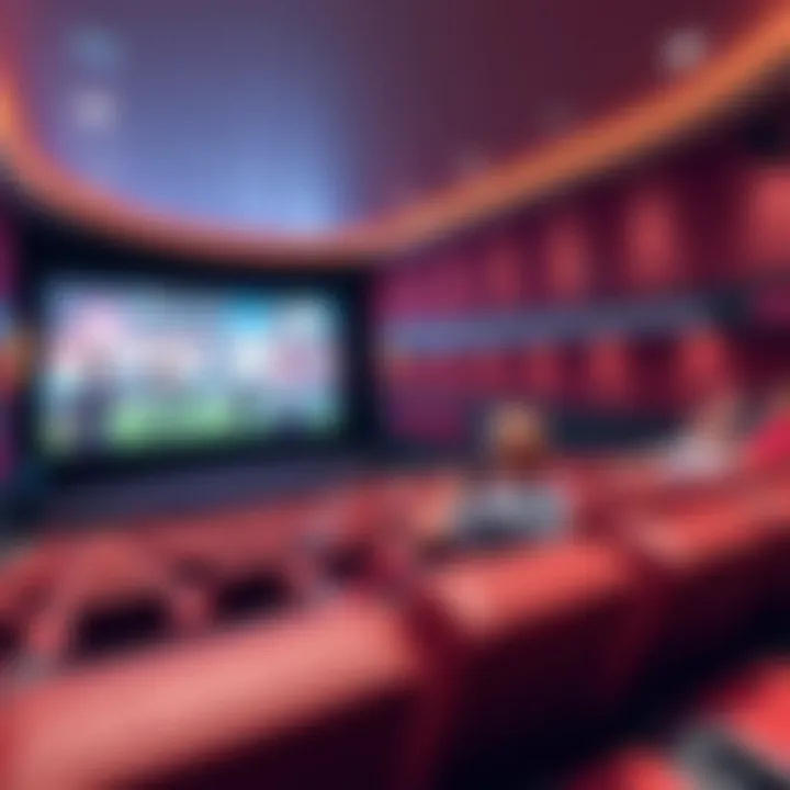 Blockbuster Film Experience Wide screen showcasing a blockbuster film