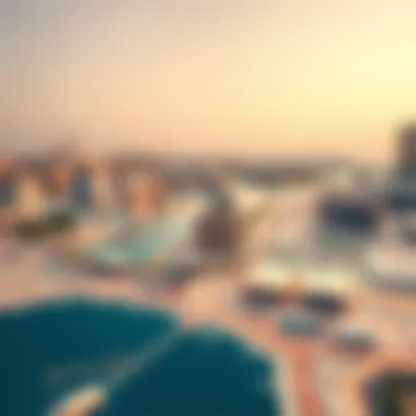 Map of Dubai highlighting key landmarks