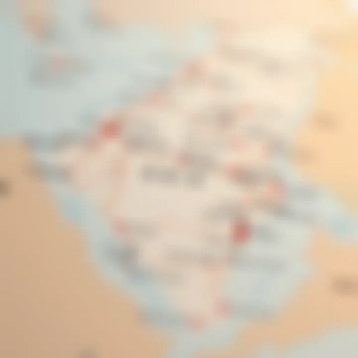 Map of Job Hunting Locations in the UAE Map of UAE showing various cities for job hunting